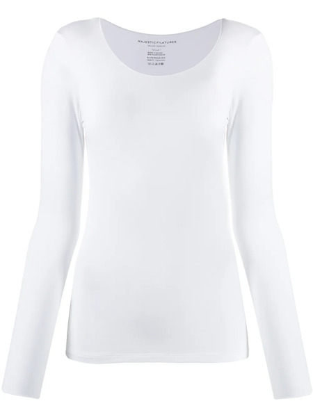  Majestic Filatures Fitted Jersey Top - White 