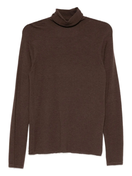  Majestic Filatures Roll-neck Top - Brown 
