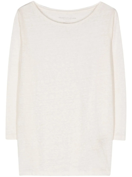  Majestic Filatures Slub-texture T-shirt - Neutrals 