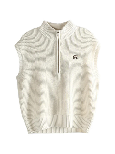  Malbon Golf Iva Zip Sleeveless Top - Neutrals 