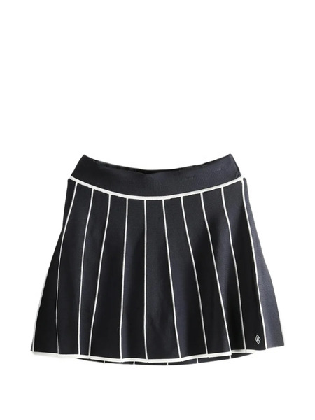  Malbon Golf Striped Pleated Mini Skirt - Blue 