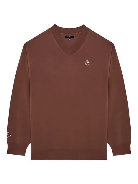  Malbon Golf X Jesper Parnevik V-neck Sweater - Brown 