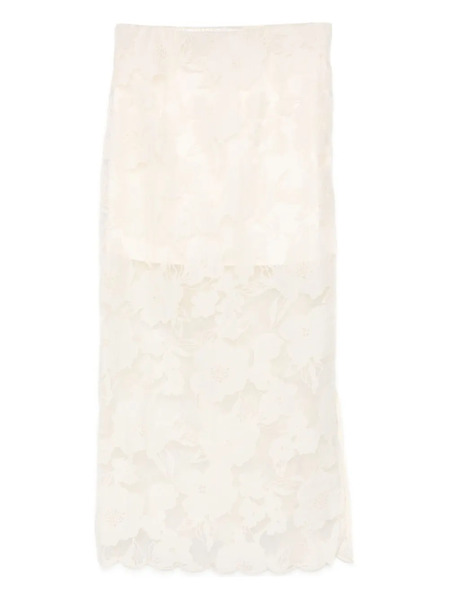  Malina Floral Scalloped Skirt - Neutrals 