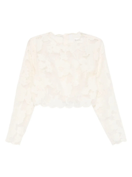  Malina Floral Scalloped Top - Neutrals 