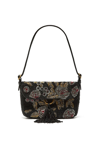  Maliparmi Beaded Floral-pattern Shoulder Bag - Black 