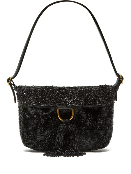  Maliparmi Beaded Tassel Shoulder Bag - Black 