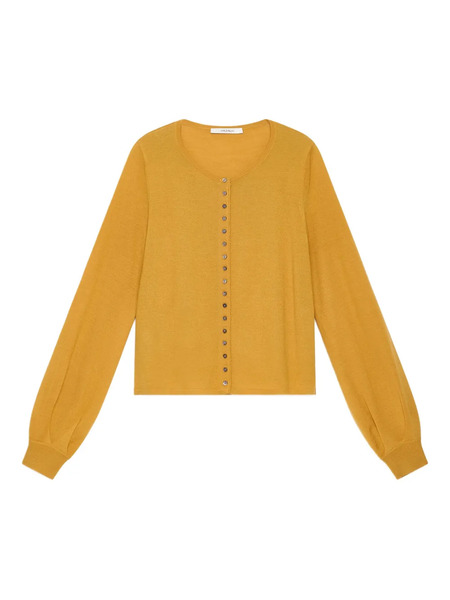  Maliparmi Button-detailed Balloon-sleeve Cardigan - Yellow 