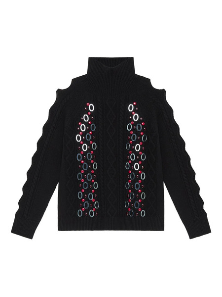  Maliparmi Cable-knit Embellished Sweater - Black 