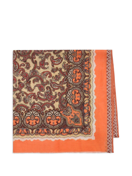  Maliparmi Collection Print Fringed Scarf - Orange 