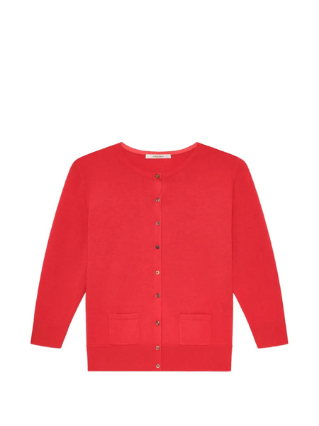  Maliparmi Crew Neck Pocket Cardigan - Red 