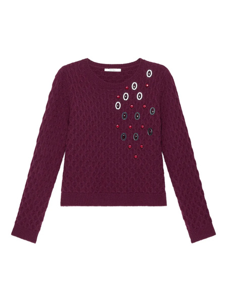  Maliparmi Embellished Cable-knit Sweater - Red 