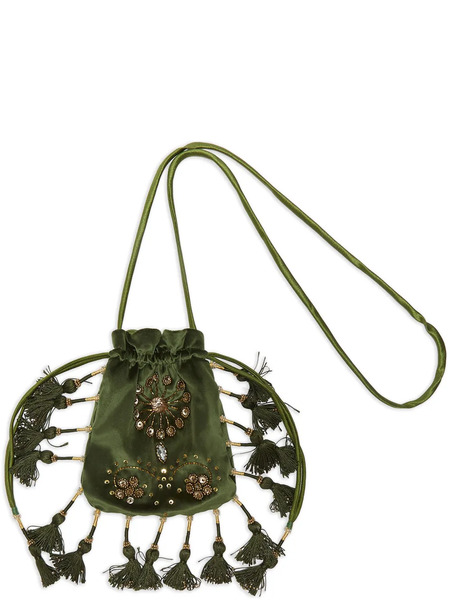  Maliparmi Embellished-tassel Crossbody Bag - Green 