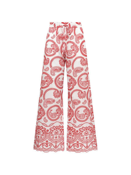  Maliparmi Embroidered Paisley Trousers - White 