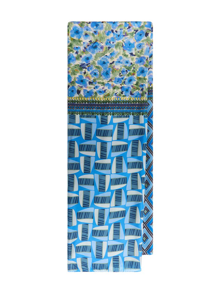  Maliparmi Floral Geometric-pattern Scarf - Blue 