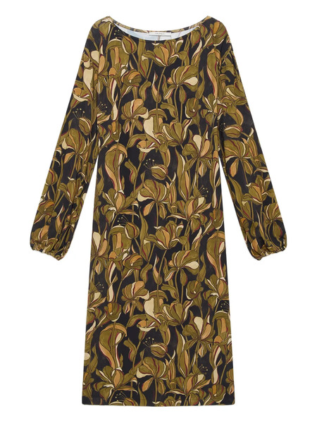  Maliparmi Floral-pattern Long-sleeve Midi Dress - Green 