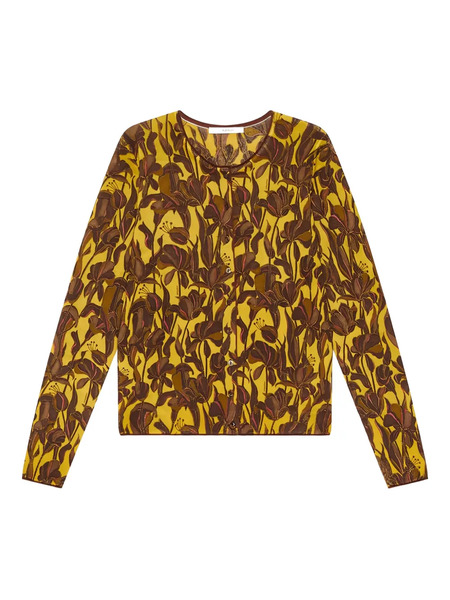  Maliparmi Floral-print Button Cardigan - Yellow 