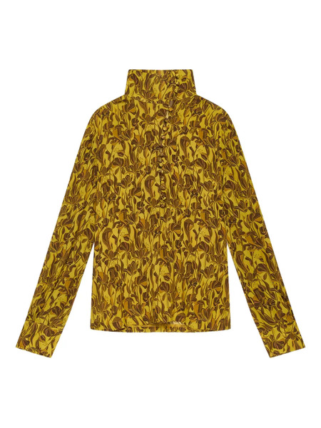  Maliparmi Floral-print High-neck Top - Yellow 