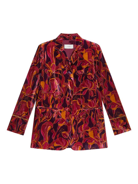  Maliparmi Floral Velvet Blazer - Red 