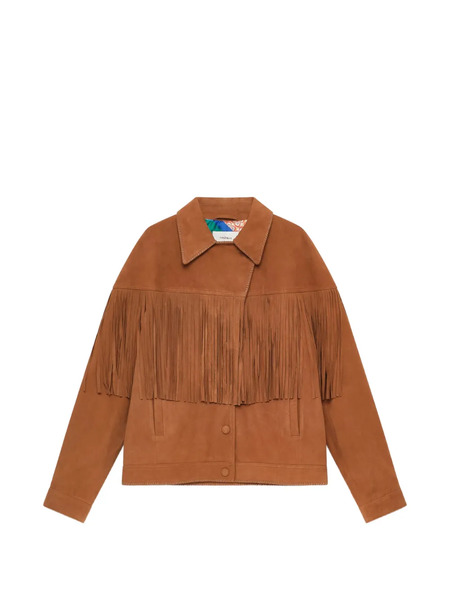  Maliparmi Fringed Biker Jacket - Brown 