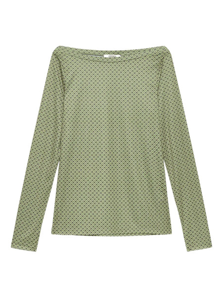  Maliparmi Geometric-pattern Boat-neck T-shirt - Green 