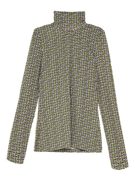  Maliparmi Geometric-pattern Turtleneck Top - Grey 
