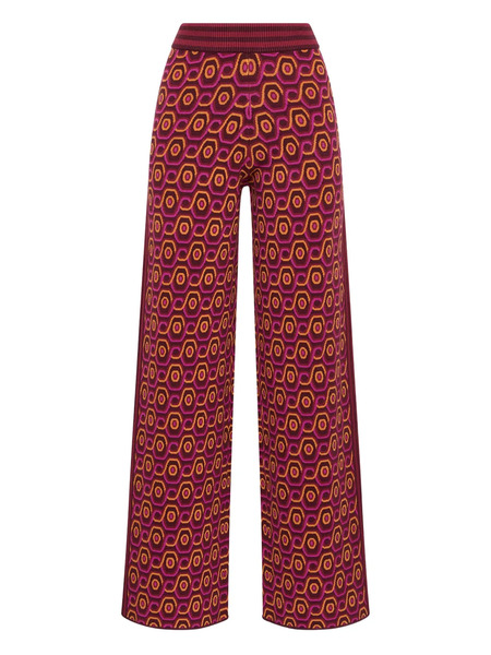  Maliparmi Geometric-pattern Wide-leg Trousers - Red 