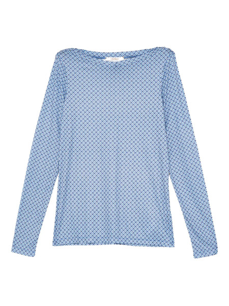  Maliparmi Geometric-print Boat-neck Top - Blue 