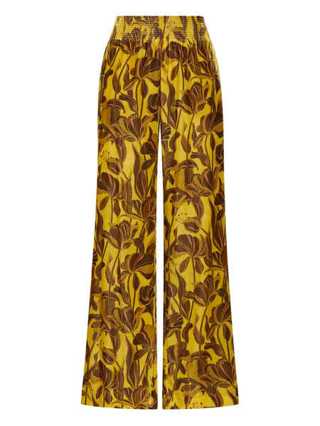  Maliparmi Lily's Ballet Smocked Floral Trousers - Yellow 