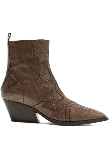  Maliparmi 50mm Pointed Toe Patterned Boots - Brown 