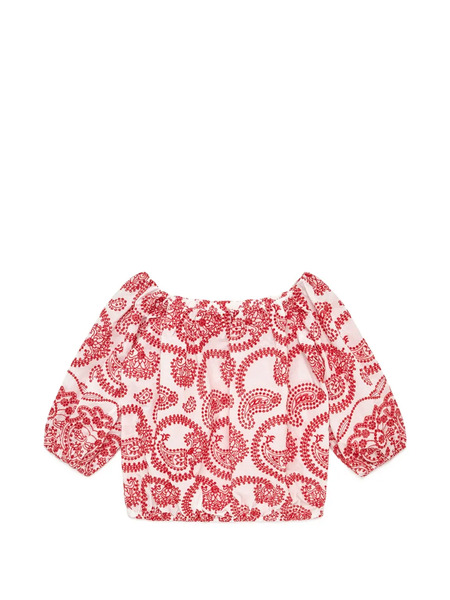  Maliparmi Off-shoulder Paisley Broderie Top - Red 