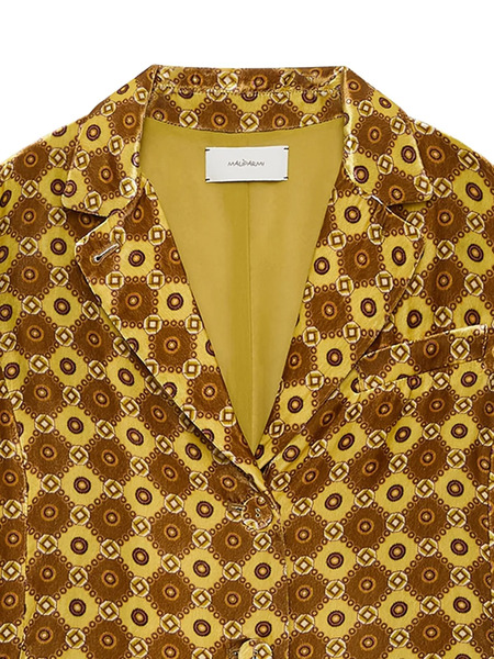  Maliparmi Patterned Collared Jacket - Yellow 