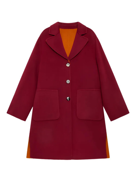  Maliparmi Pocket Button Double Wool Coat - Pink 