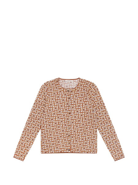  Maliparmi Printed Crew-neck Cardigan - Orange 