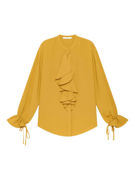  Maliparmi Ruffled-front Blouse - Yellow 