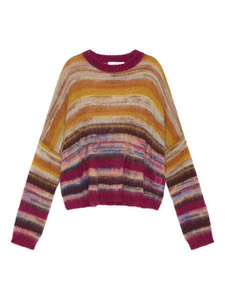  Maliparmi Striped Mohair Sweater - Red 