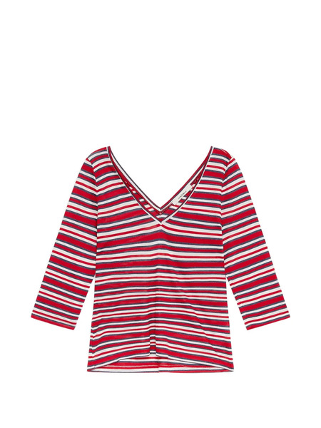  Maliparmi Striped V-neck T-shirt - Blue 