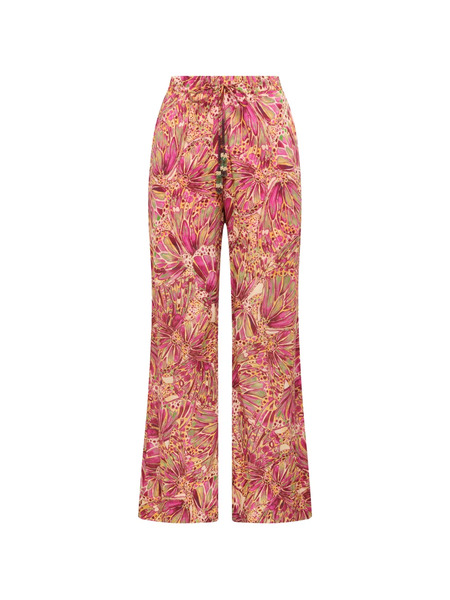  Maliparmi Sweet Butterfly Beaded-detail Printed Trousers - Pink 