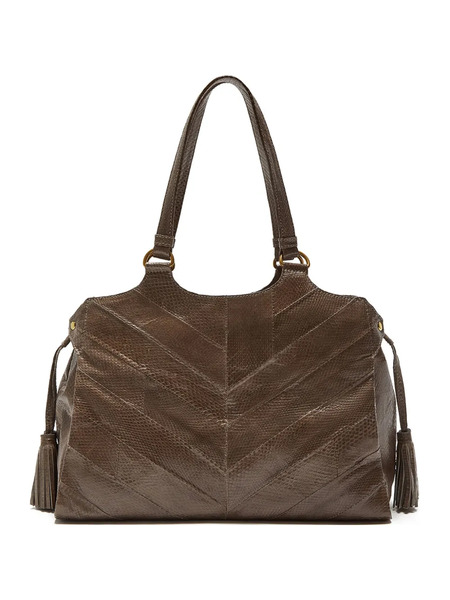  Maliparmi Tassel-detail Chevron Shoulder Bag - Brown 