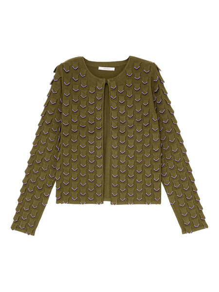  Maliparmi Textured Embellished Cardigan - Green 