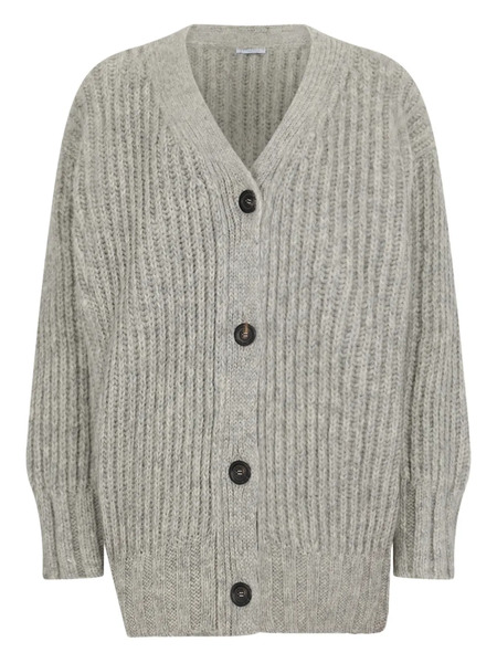  Malo Button-up Ribbed Cardigan - Grey 