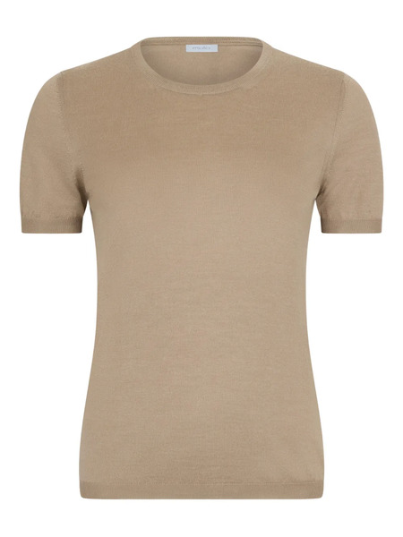  Malo Short-sleeve Fine-knit Top - Neutrals 