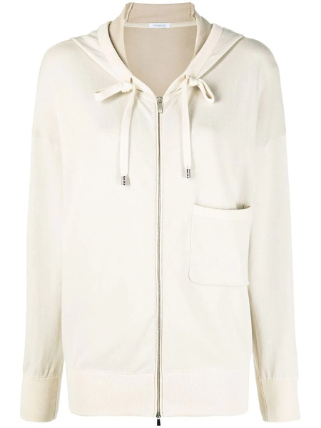  Malo Zip-up Cotton Sweatshirt - Neutrals 