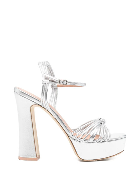  Malone Souliers Knotted-strappy Platform Sandals - Silver 