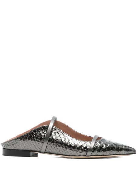  Malone Souliers Leather Pointed-toe Flats - Grey 