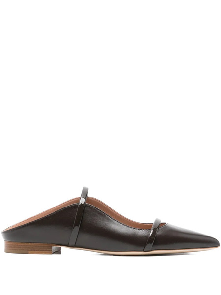 Malone Souliers Maureen Leather Flat Mules - Brown 