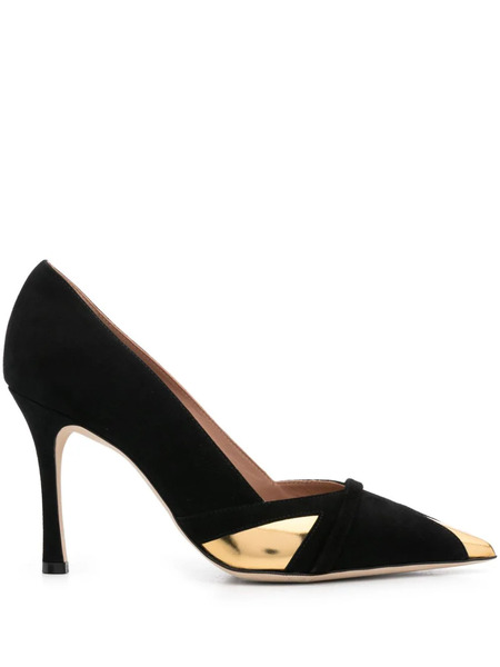  Malone Souliers 100mm Contrasting-panel Pumps - Black 
