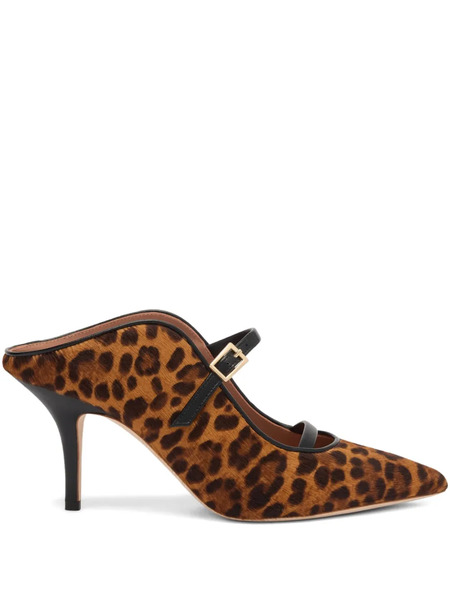  Malone Souliers 70mm Leopard-print Buckle Mules - Brown 
