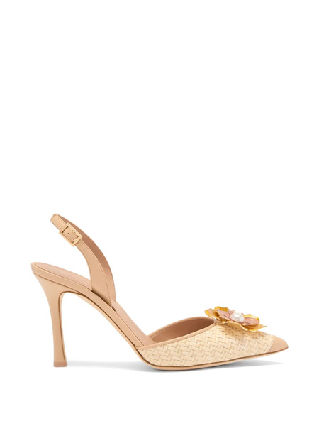  Malone Souliers Sarah Floral Slingback Pumps - Neutrals 