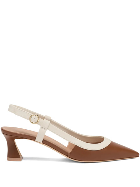  Malone Souliers Tate Leather Slingback Pumps - Brown 