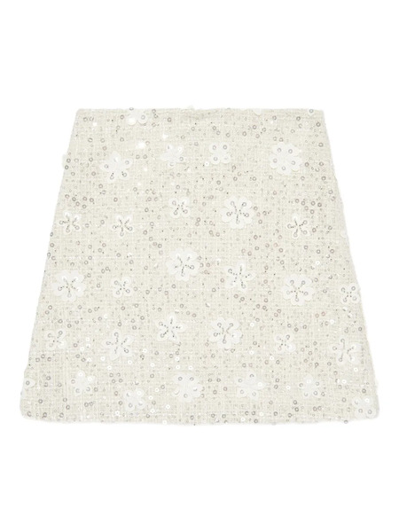  Mama Luma Kids Sequin-flower Skirt - Neutrals 